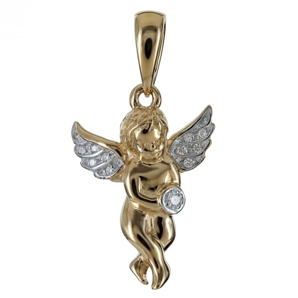 Подвеска из красного золота с бриллиантами «Ангел»